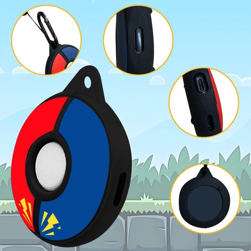 Chanvoo Silicone Protective Case for Poke GO Plus + (2023) with Keychain & Wrist Strap, Soft Skin Cover Shell - Black - Image 2